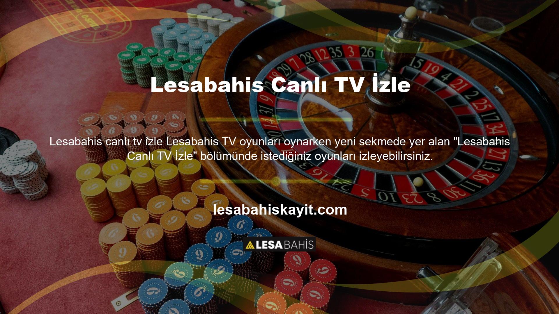 Bugün ücretsiz kaydolun ve Lesabahis canlı TV özelliklerinden yararlanın